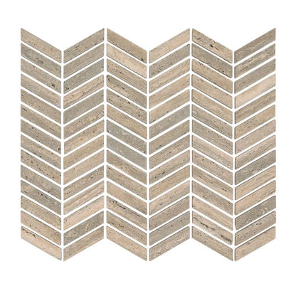 Beige chevron patterned tiles on a white background