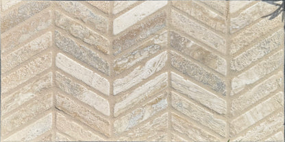 Beige and brown chevron patterned tiles