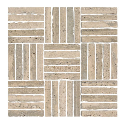 Taupe Parquet Mosaic 12x12