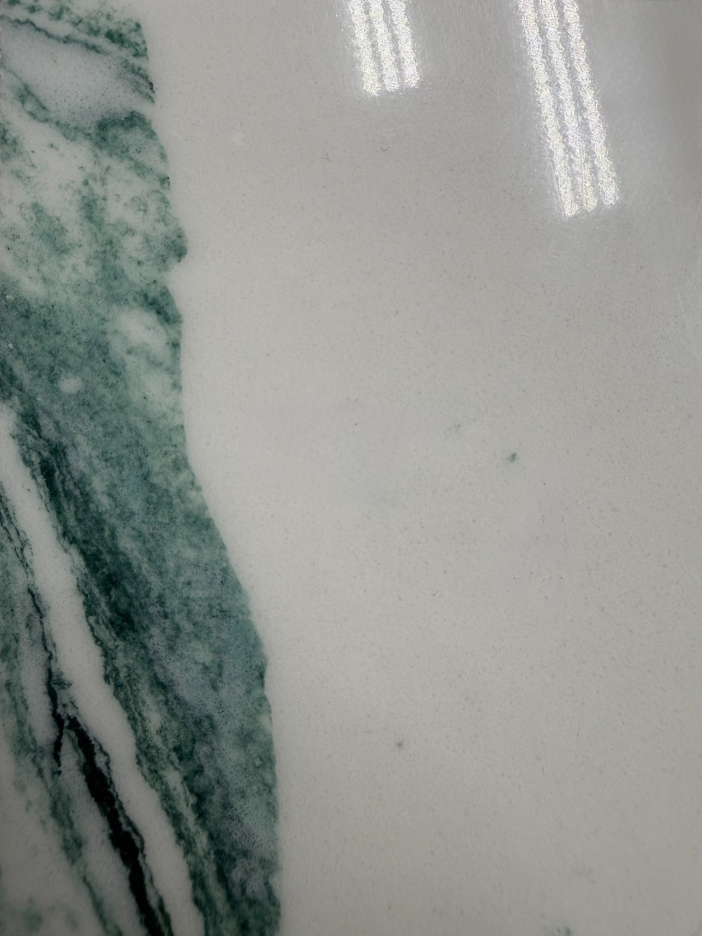 Shower Base 36" x 60" Teel Green on White Offset Drain