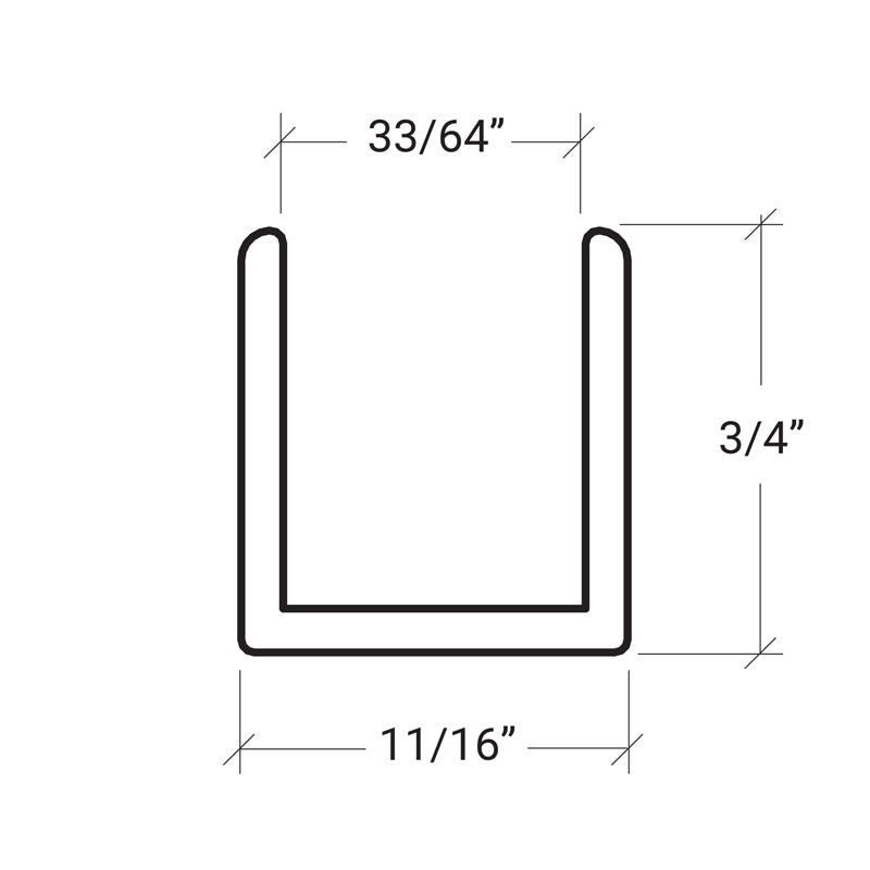 U-Channel for 1/2" Glass