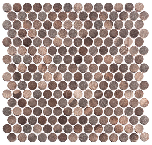 Brown Cayman 12x12 Penny Round Mosaic