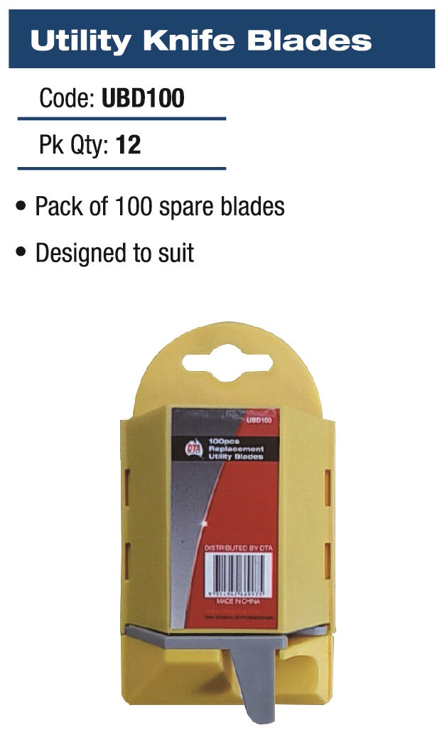 Utility Knife Blades 100 Pack