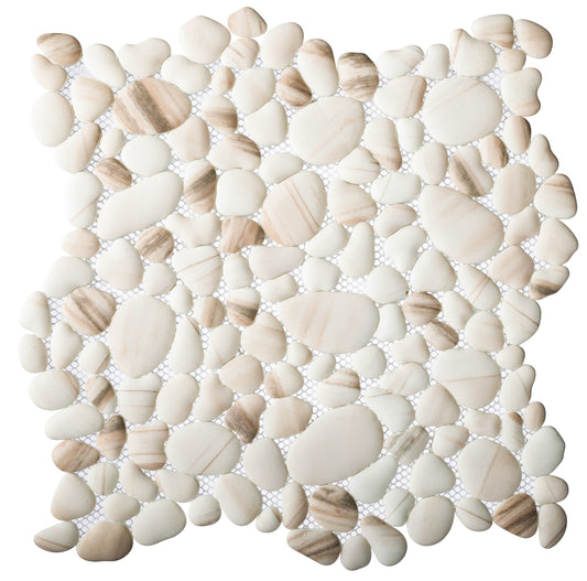 Gracious Pink 12x12 Glass Pebble Mosaic