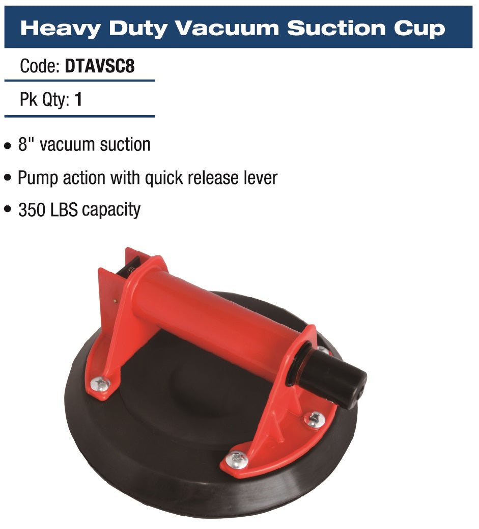 Vacuum Suction Cup 8" Plastic Handle