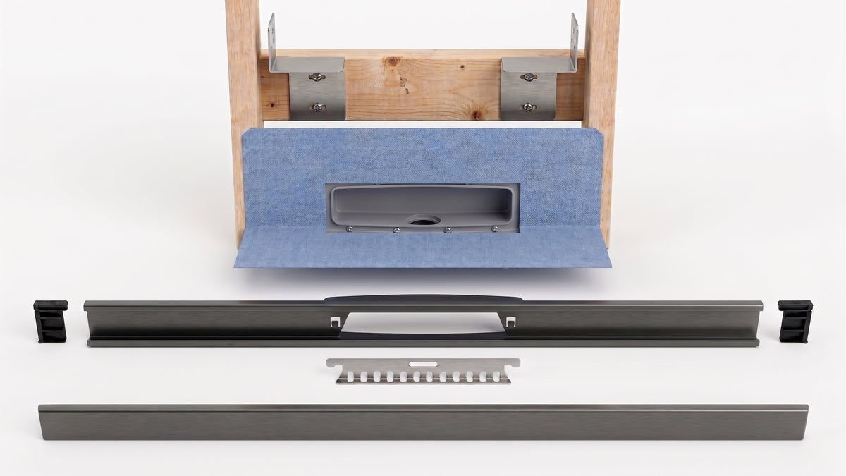Brushed Anthracite Wall Drain 47-1/4"