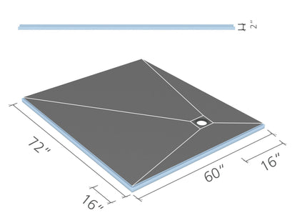 Wedi Pan 5x6 Corner Drain
