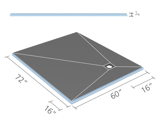 Wedi Pan 5x6 Corner Drain