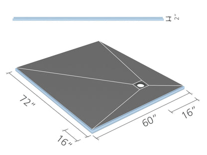 Wedi Pan 5x6 Corner Drain