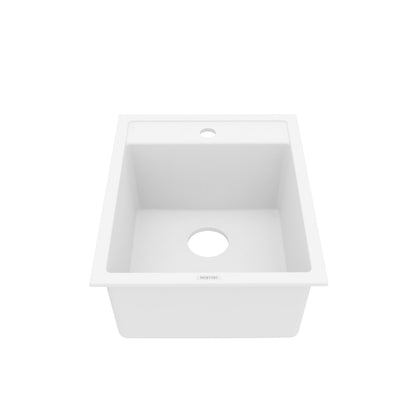 White Bar/Prep Bowl Top Mount Sink 15-3/4"