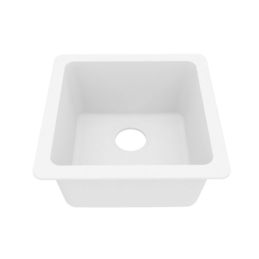 White Bar/Prep Bowl Undermount Sink 16-5/8"