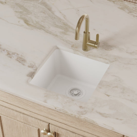 White Bar/Prep Bowl Undermount Sink 16-5/8"