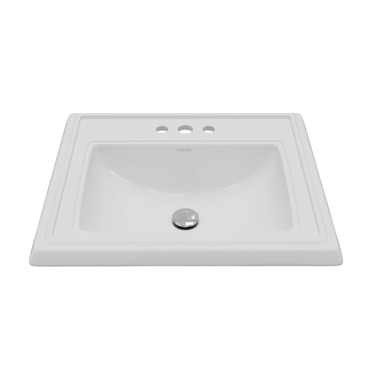White Drop in Vanity Sink 23"