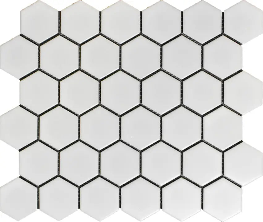 White Hexagon 2x2 Matte