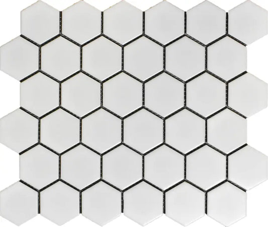 White Hexagon 2x2 Matte