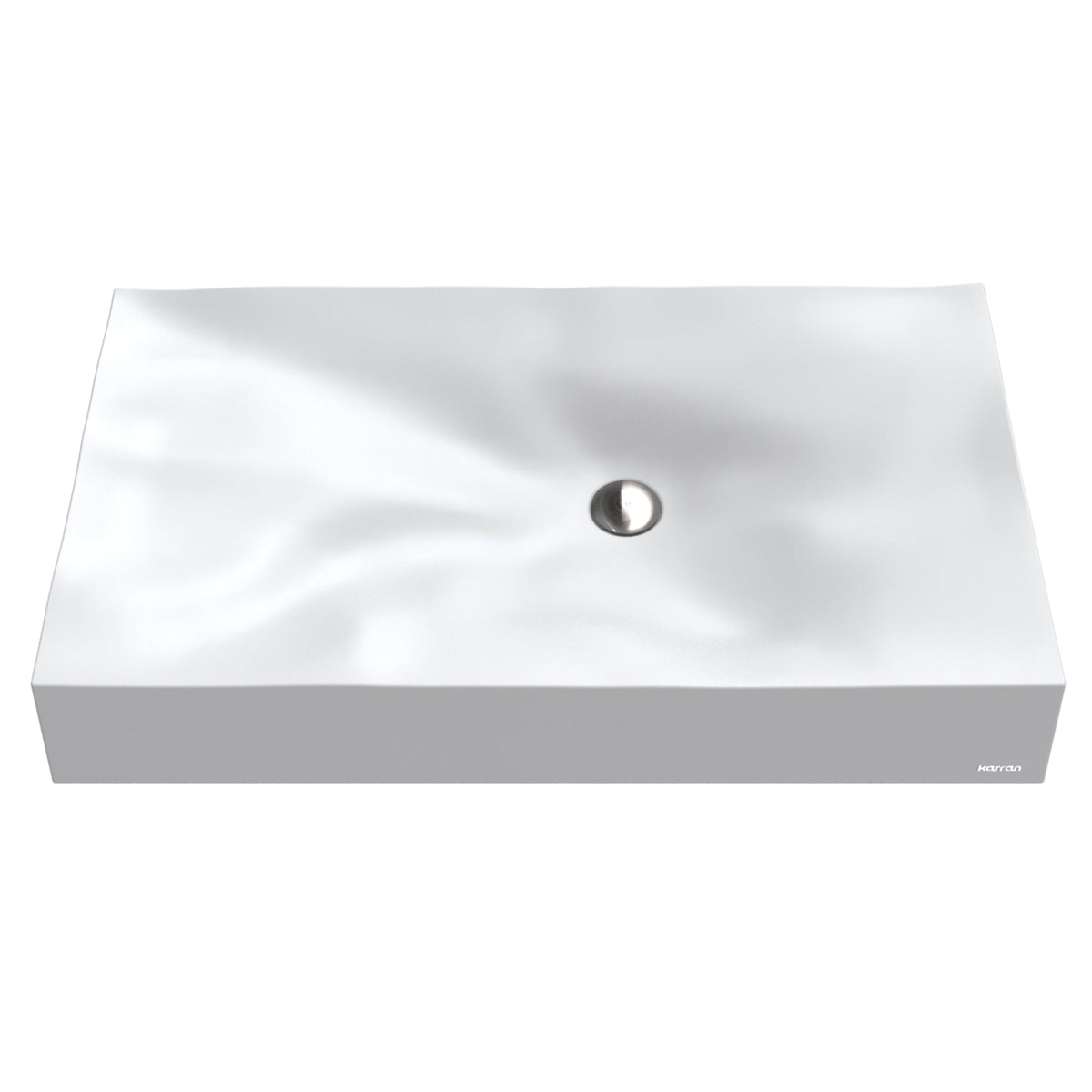 White Mirage Quartz Vessel Vanity Sink 32-1/8"