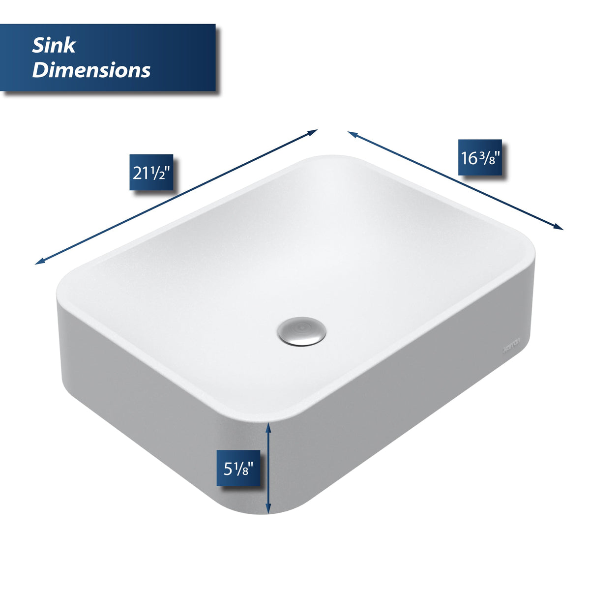 White Seacrest Quartz Vessel Vanity Sink 21-1/2"