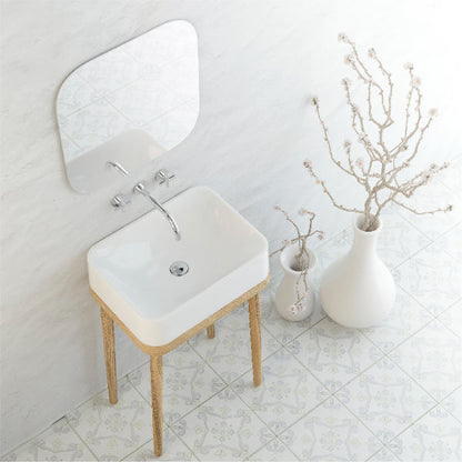 White Seacrest Quartz Vessel Vanity Sink 21-1/2"