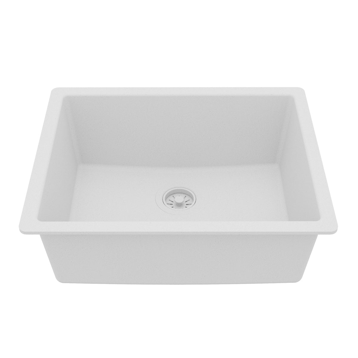 White Single Bowl Undermount Sink 24-3/8"