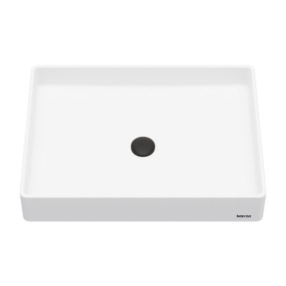 White Spark Quartz Vessel Vanity Sink 23-5/8"