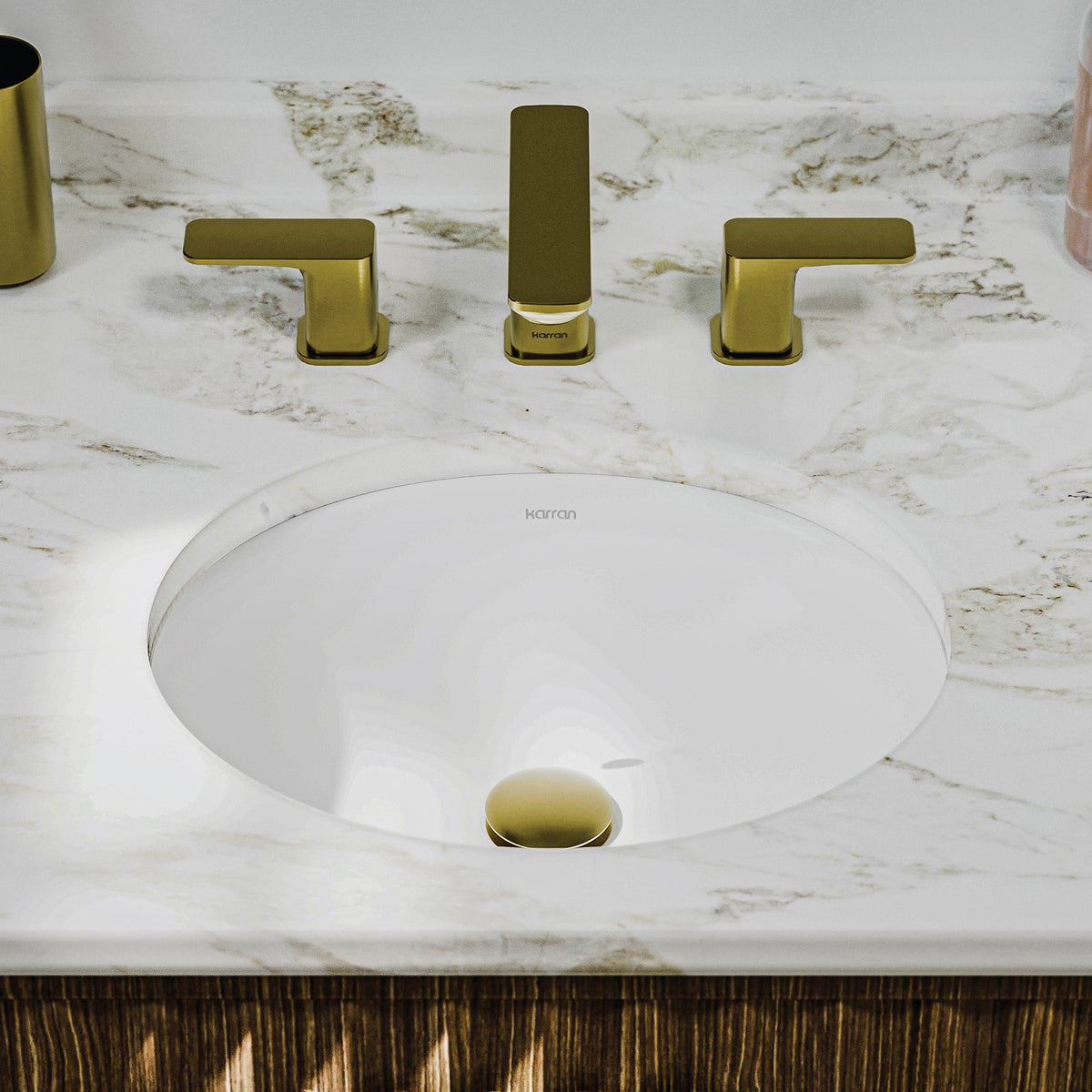 White Undermount Vanity Sink 17-1/4"