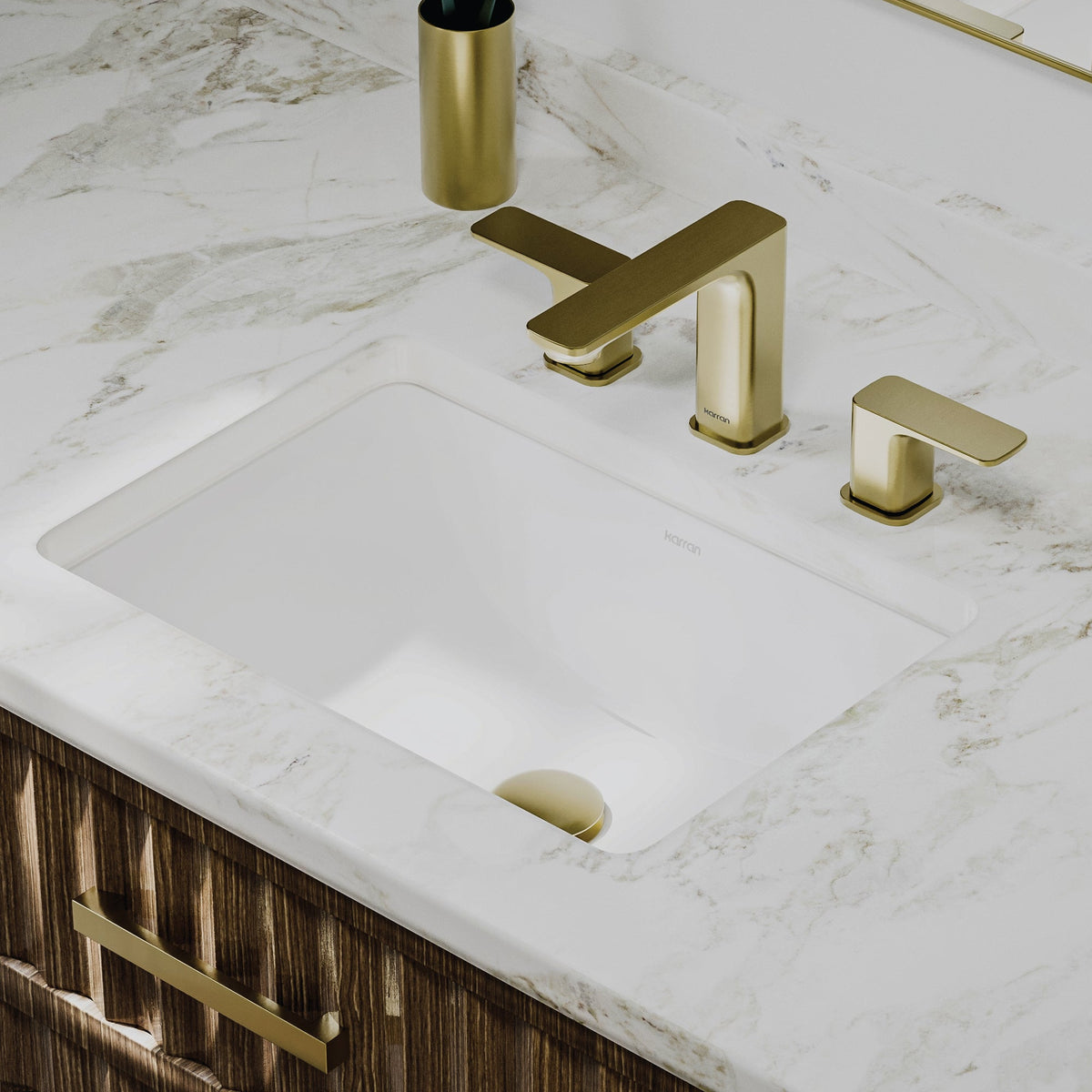 White Undermount Vanity Sink 18"