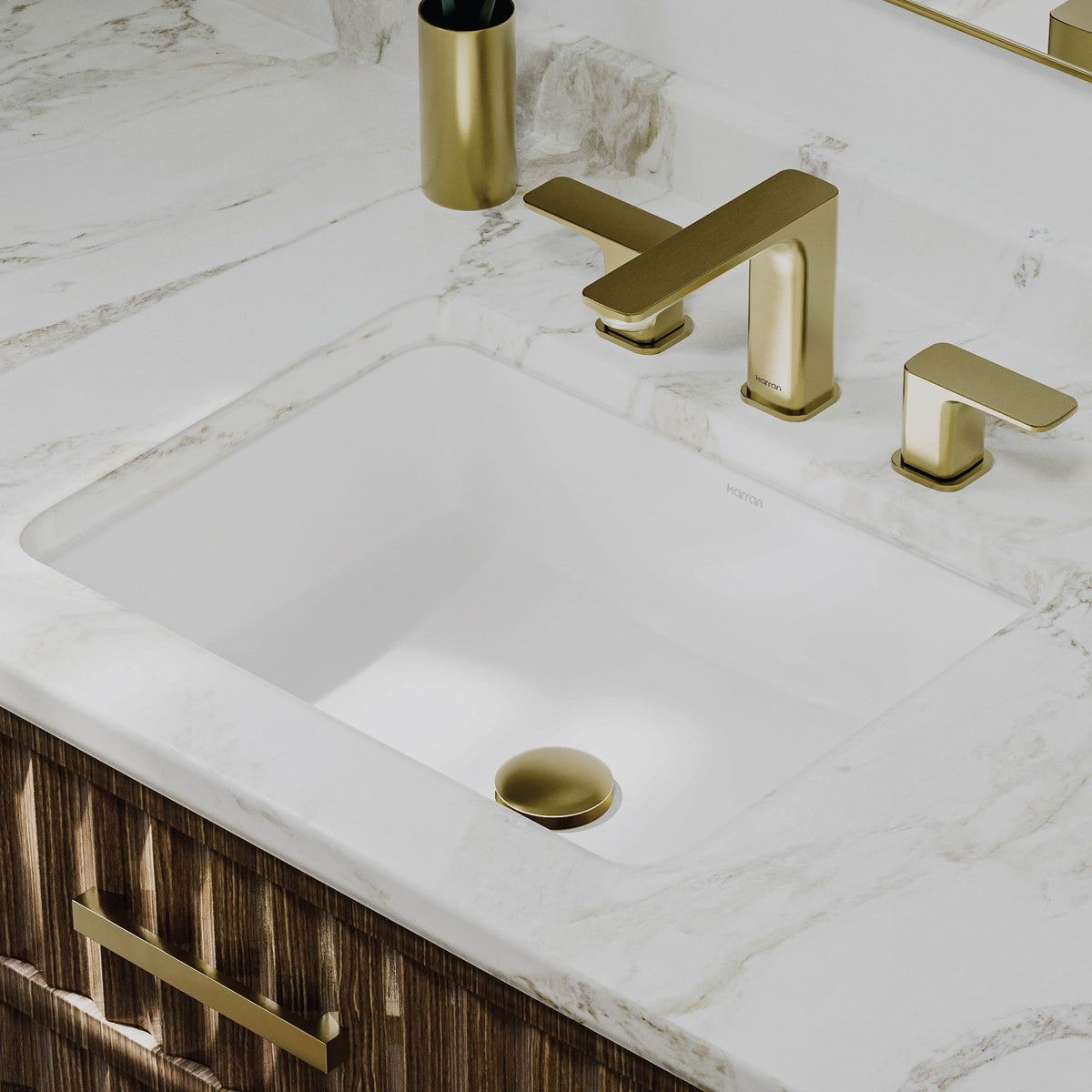 White Undermount Vanity Sink 19-1/2"