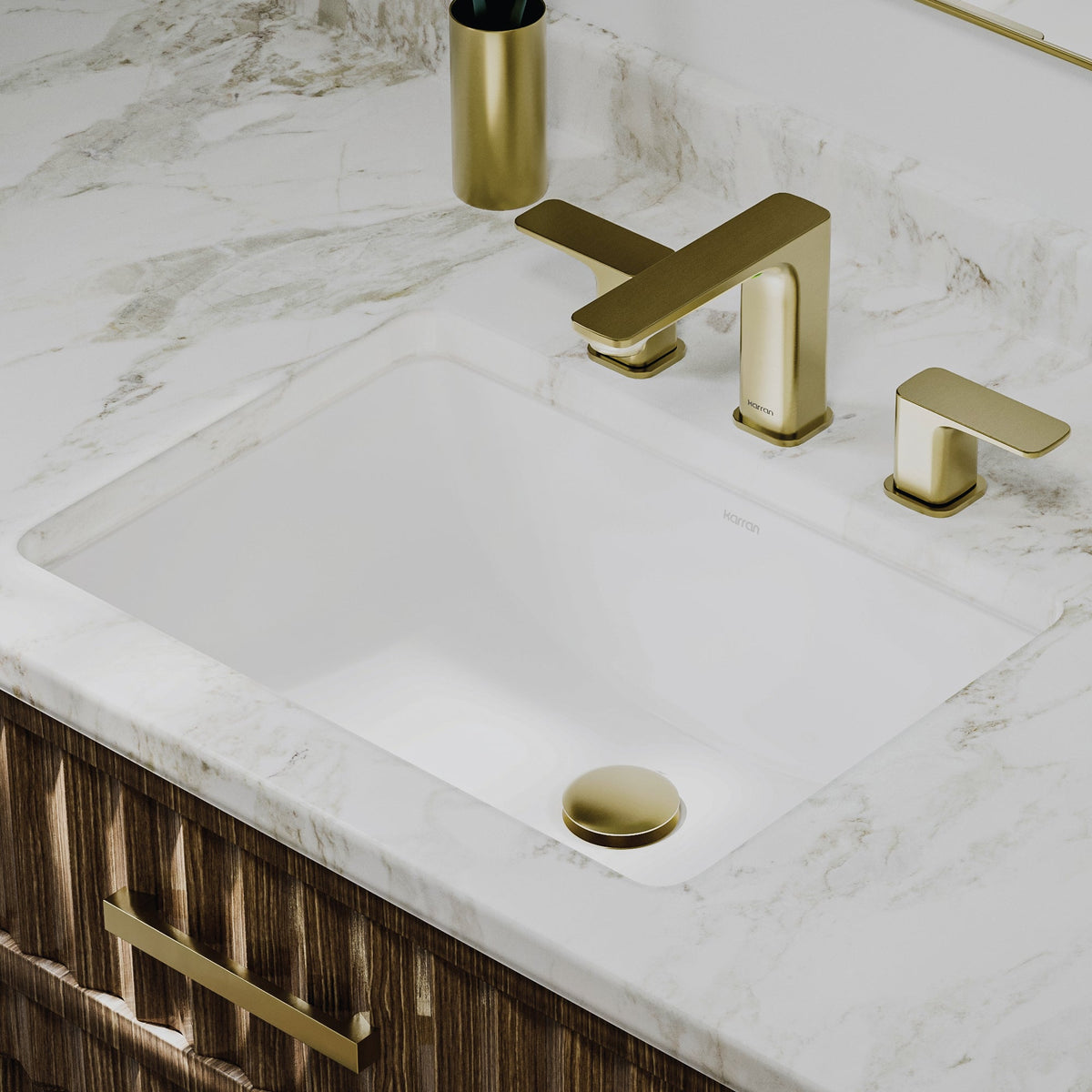 White Undermount Vanity Sink 20-1/2"