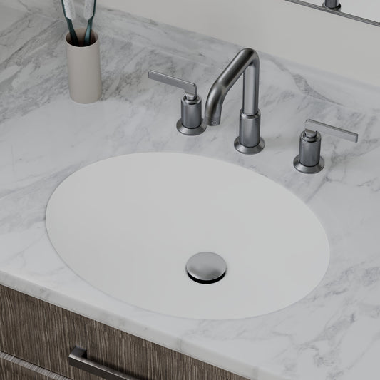 White Vanity Bowl Seamless Undermount Sink 19"