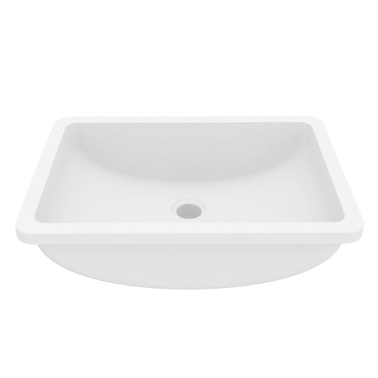 White Vanity Bowl Seamless Undermount Sink 20"