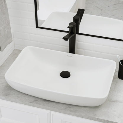 White Vessel Vanity Sink 24"