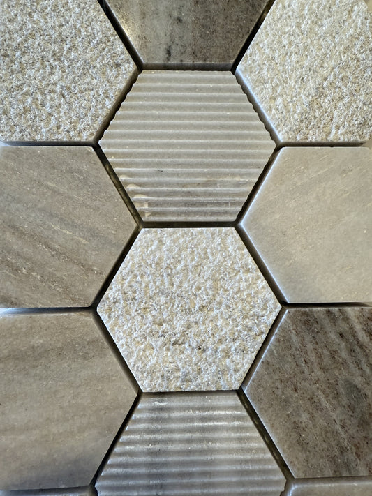 Wooden Gray 12x12 Multi Finish Hexagon