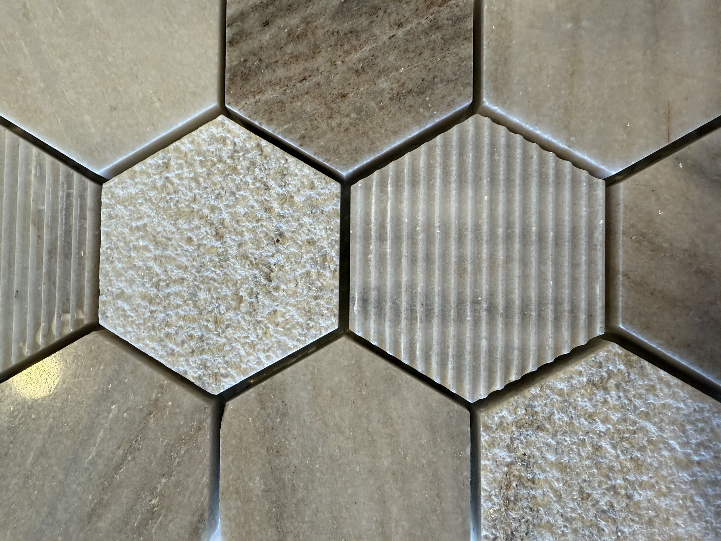 Wooden Gray 12x12 Multi Finish Hexagon