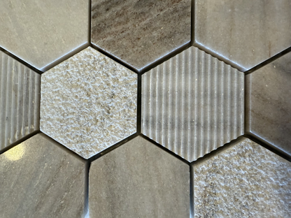 Wooden Gray 12x12 Multi Finish Hexagon
