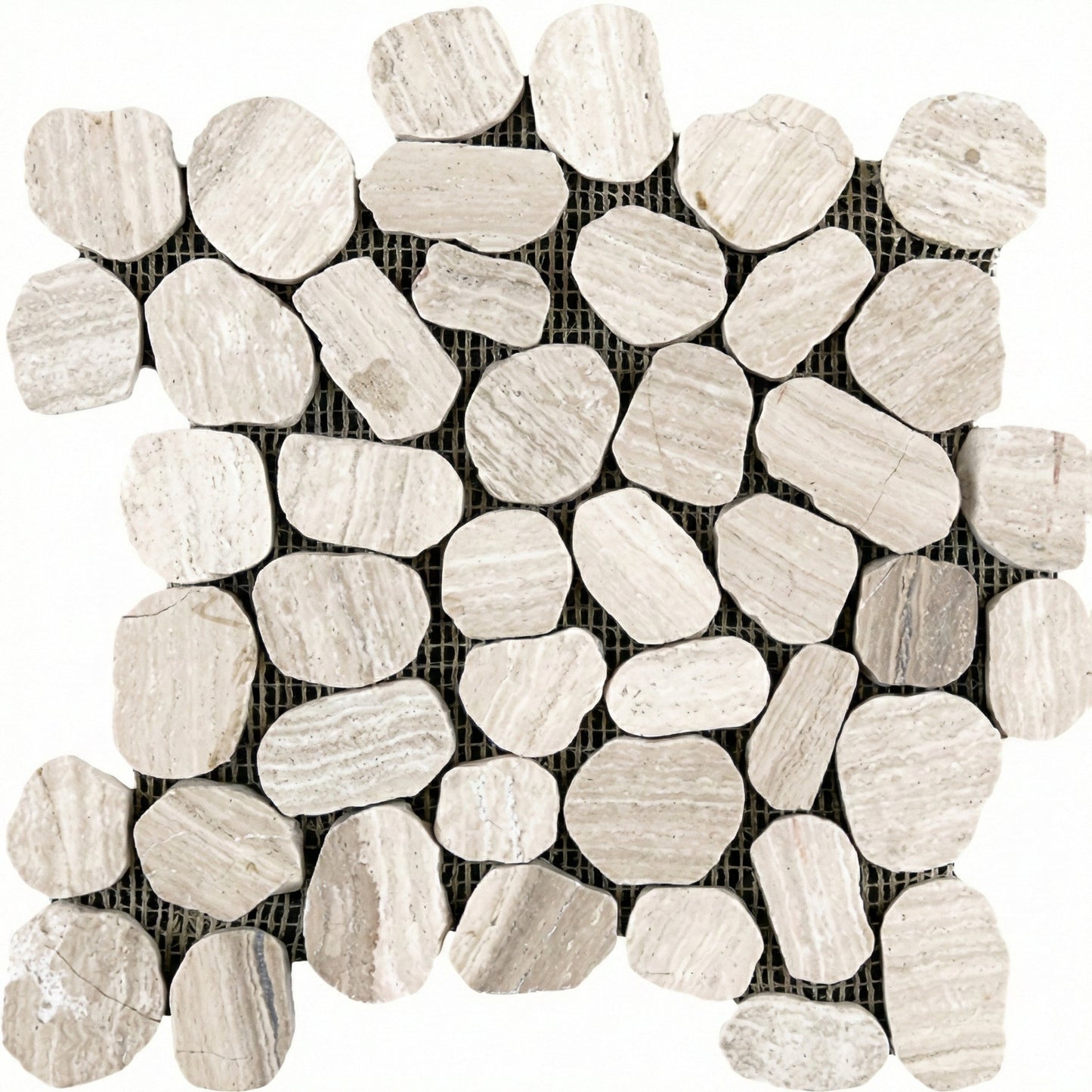 Wooden White Pebbles