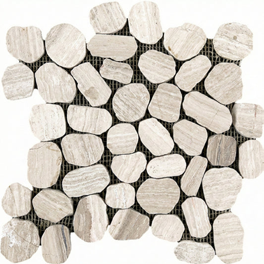 Wooden White Pebbles