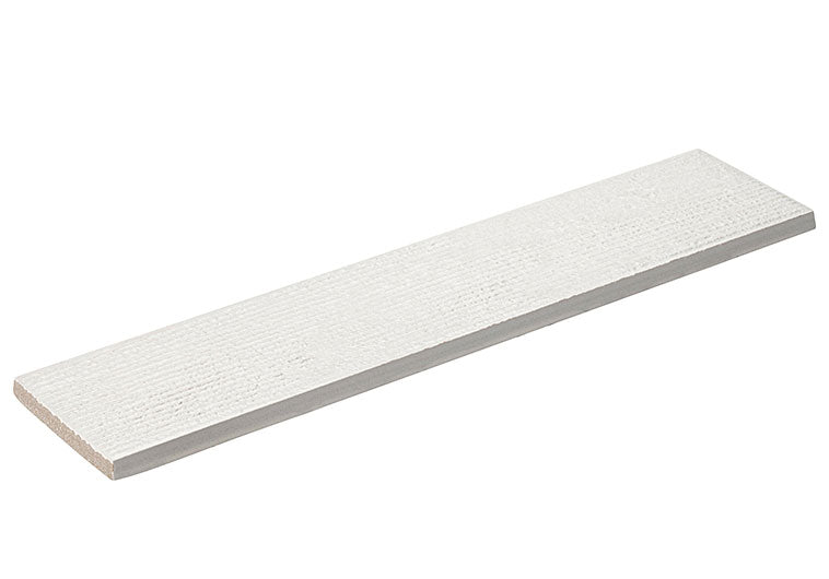 White rectangular ceramic tile on a white background