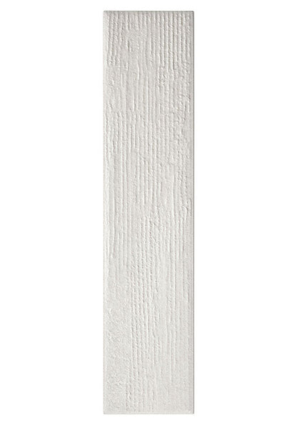 A rectangular white textured tile with horizontal grooved lines, shown against a plain white background.