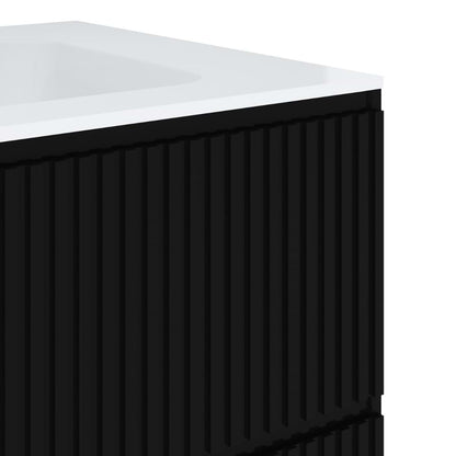 Linear Black 30" Single Vanity with Integrated White Solid Surface Top (discontinued)