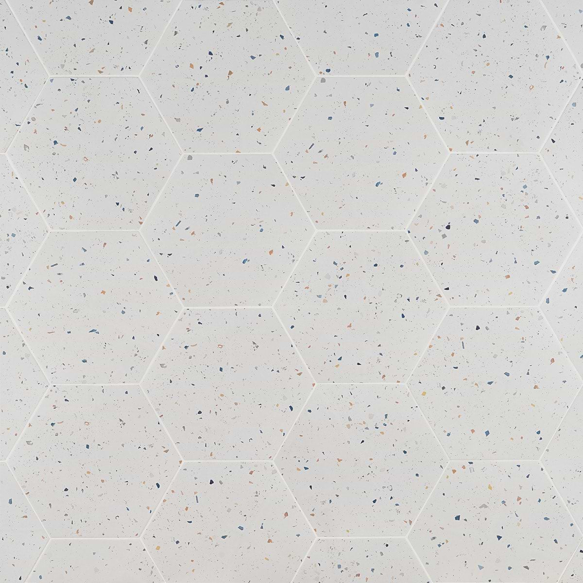 Multi White 12.5" Hex Matte
