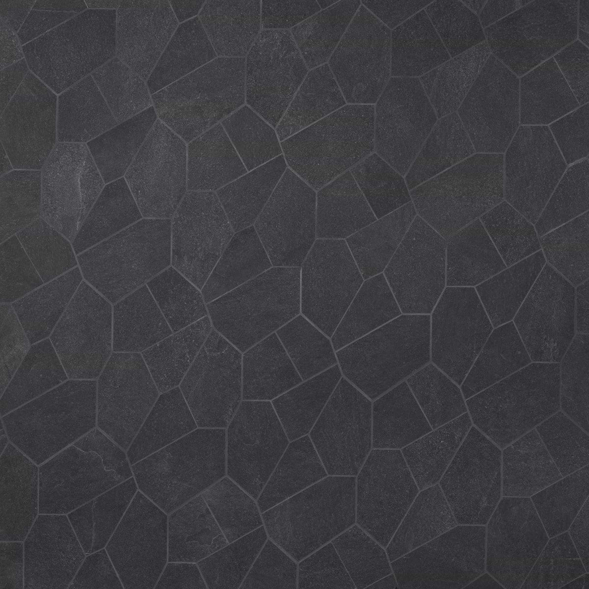 Charcoal Black Organic Pattern Matte