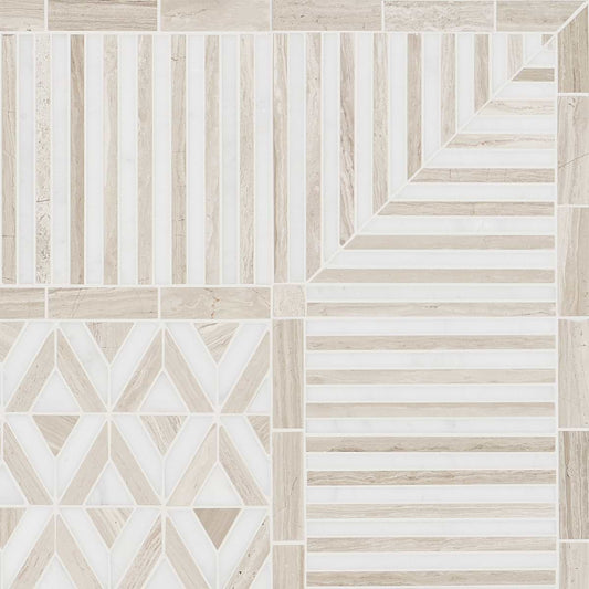 Avant Garde Linear Corner Piece Asian Statuary & Wooden Beige Polished