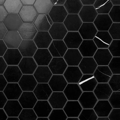 Marquina 2" Hex Polished