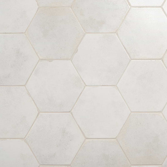 White 9" Hex Polished