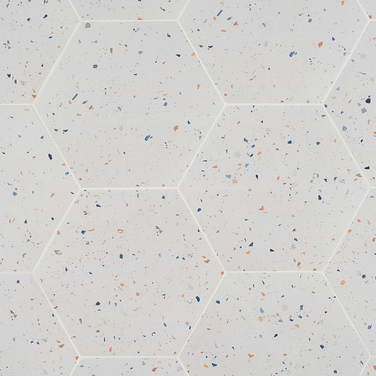 Multi White 12.5" Hex Matte