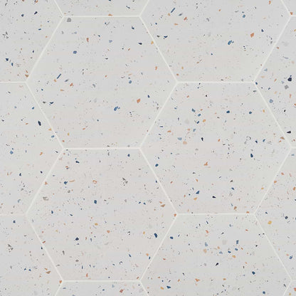 Multi White 12.5" Hex Matte