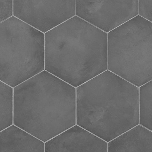 Charcoal Black 8" Hex Matte