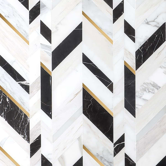 Saint Laurent- European Wooden Beige, Calacutta, Saint Laurant, Brass Polished
