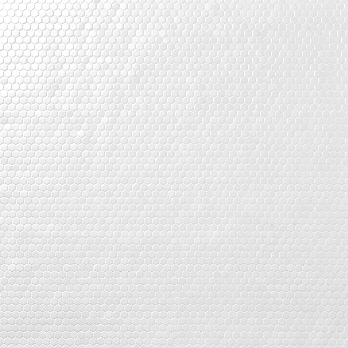 Solid White 1" Hex Matte
