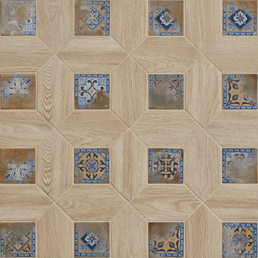 Beige Picket Medina Multicolor Square (KIT ONLY) 4X8 Matte